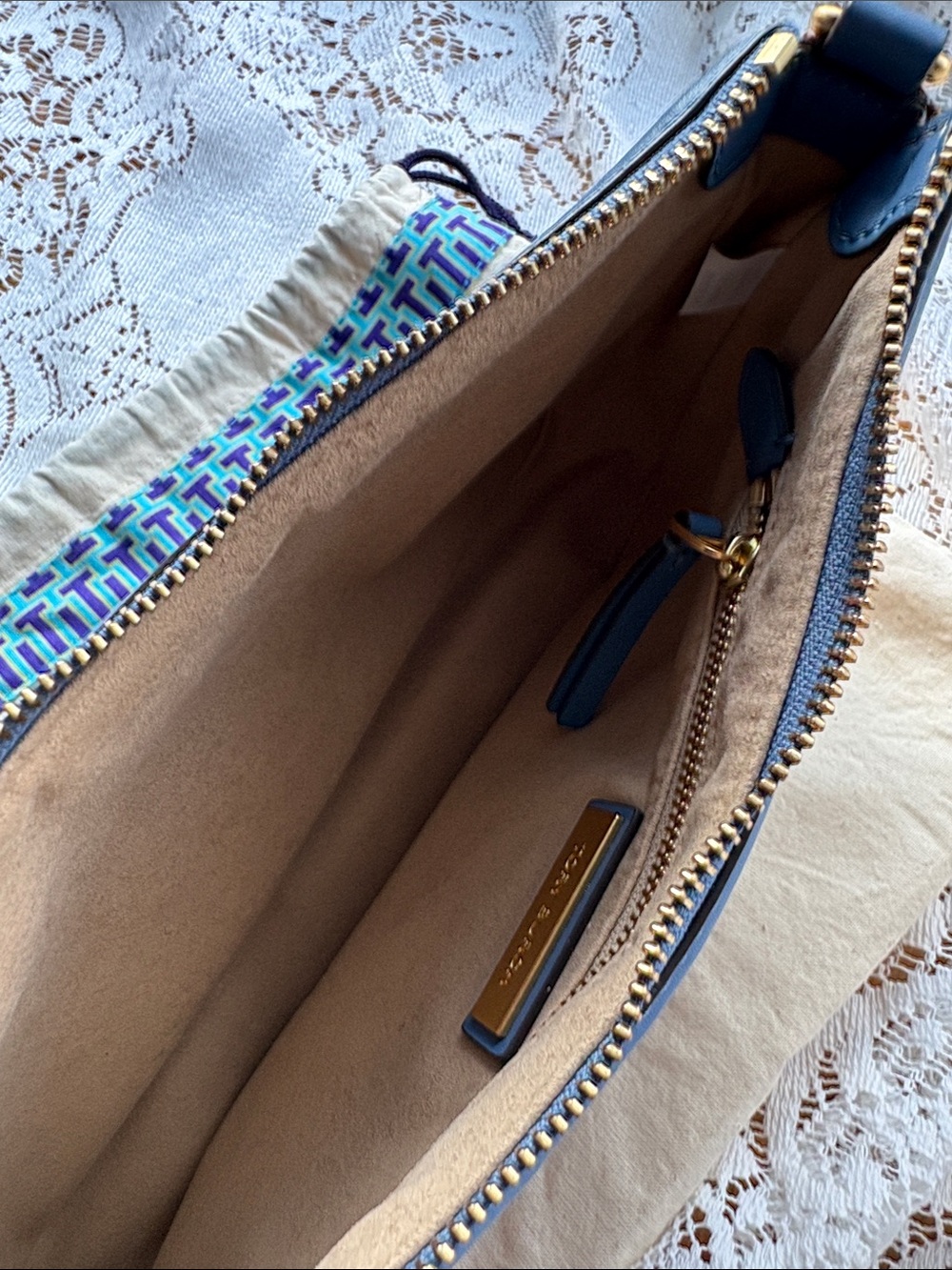 Tory Burch T Monogram Brocade Studio - Sea Frost - Picture 5 of 6
